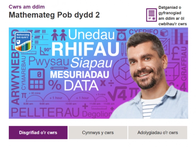 mân-lun cwrs mathemateg